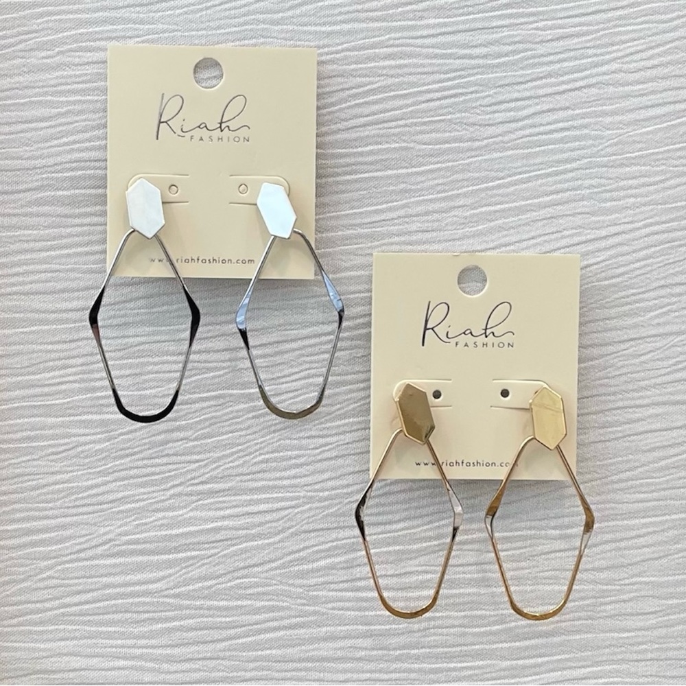 Riah Silver  & Gold Dangle Earrings 2 sets